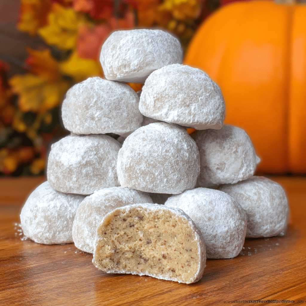 Easy Pumpkin Spice Snowball Cookies Recipe - Recipe Image