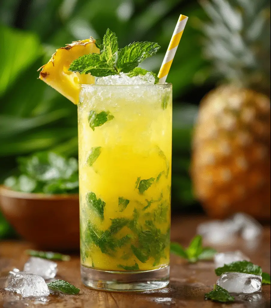 Refreshing Pineapple Coconut Mojito Mocktail Recipe