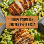 Pesto Pasta with Crispy Parmesan Chicken Recipe