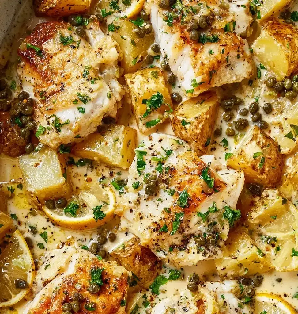 Cod & Potatoes in Rosemary Cream Sauce Recipe