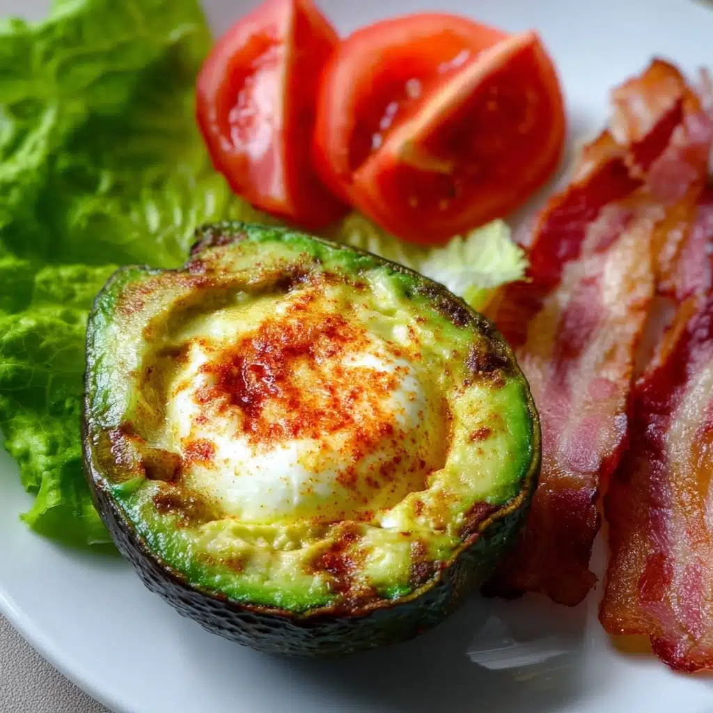 Keto Air Fryer Avocado Baked Egg Recipe - Recipe Image