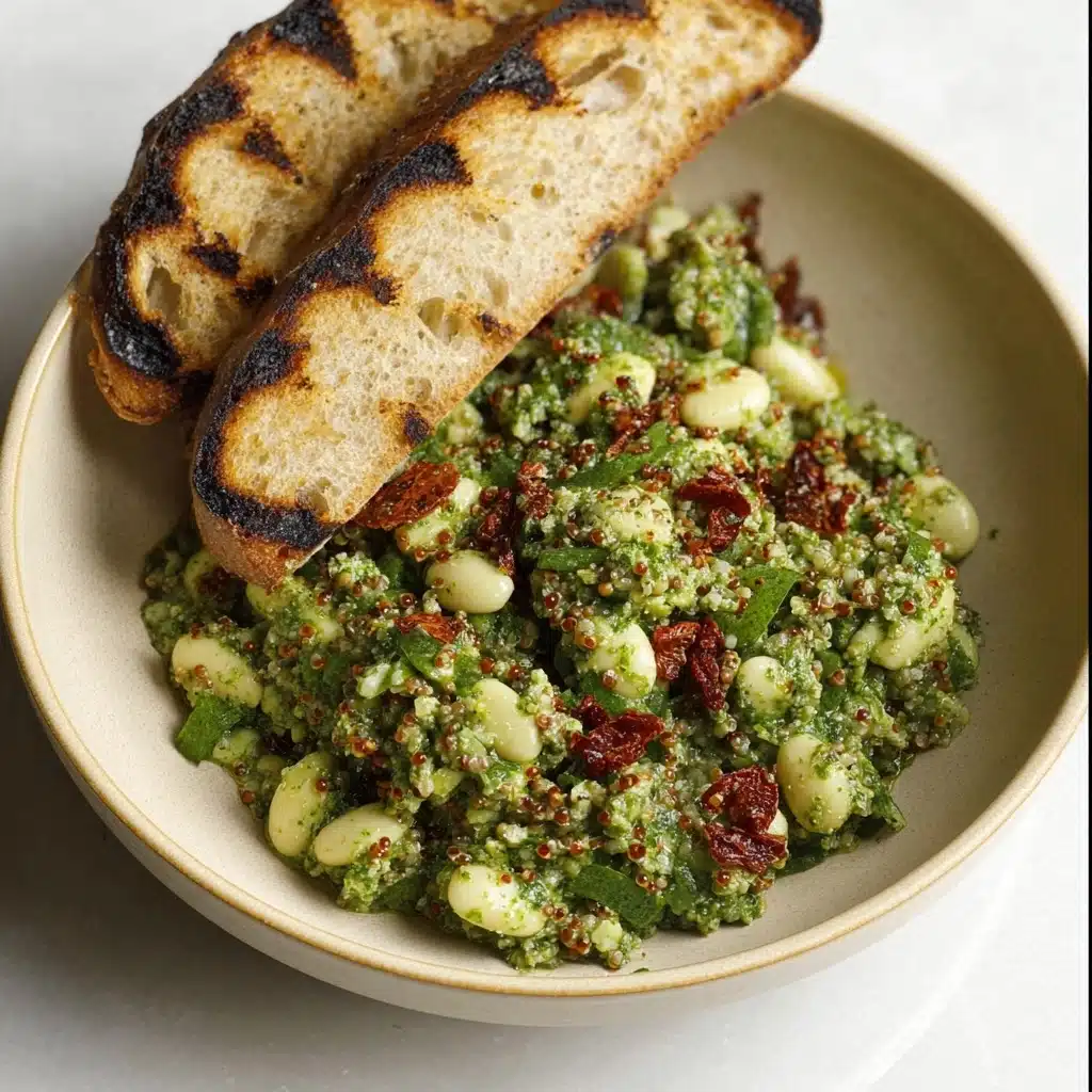 Spinach Pesto Butter Bean Lentil Quinoa Bowls Recipe - Recipe Image