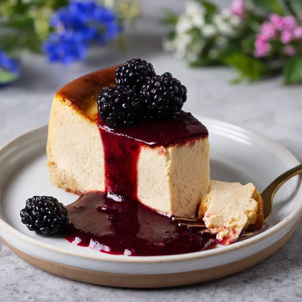 London Fog Basque Cheesecake with Blackberry Recipe - Recipe Image