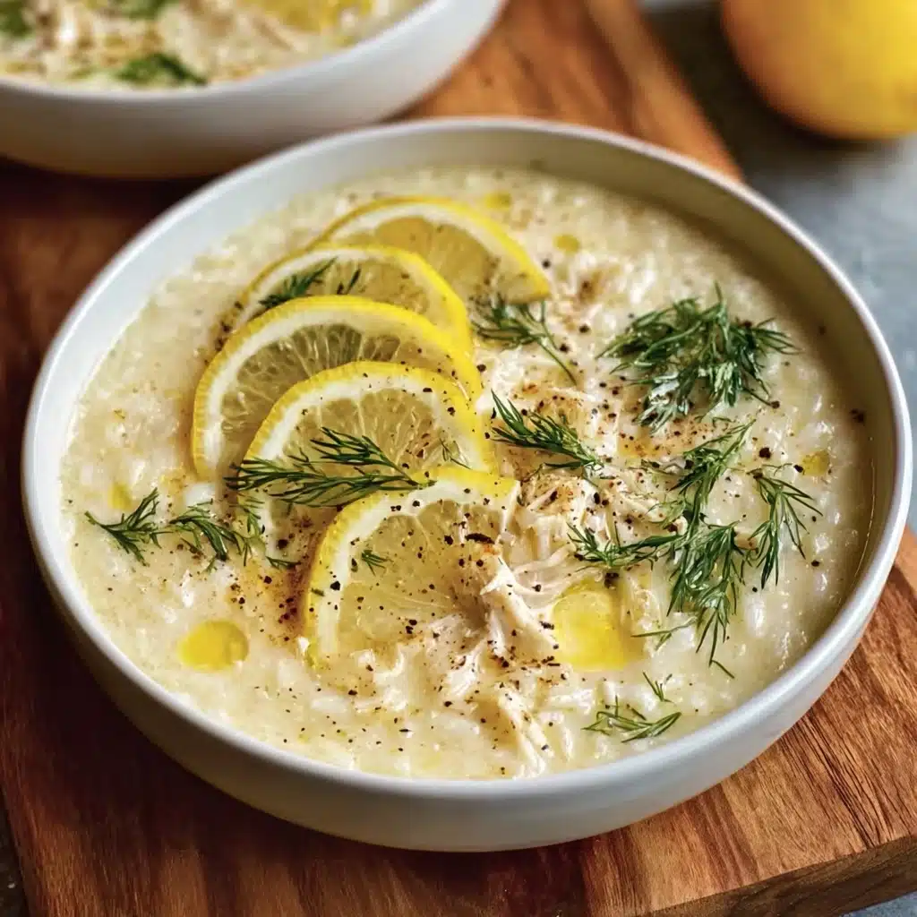 Greek Avgolemono Soup (Lemon Chicken & Rice Soup) Recipe - Recipe Image