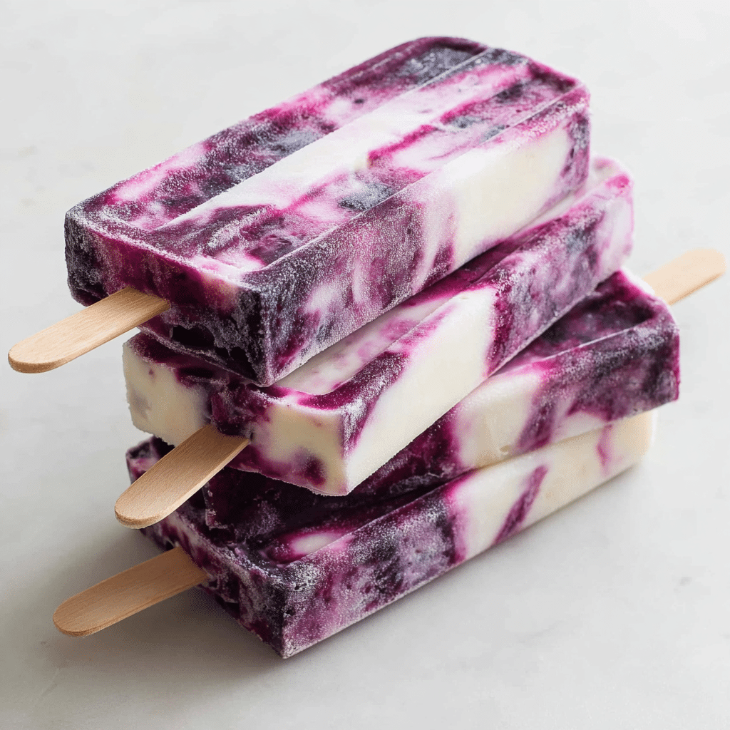 Blueberry Yogurt Popsicles Recipe - Recipe Image