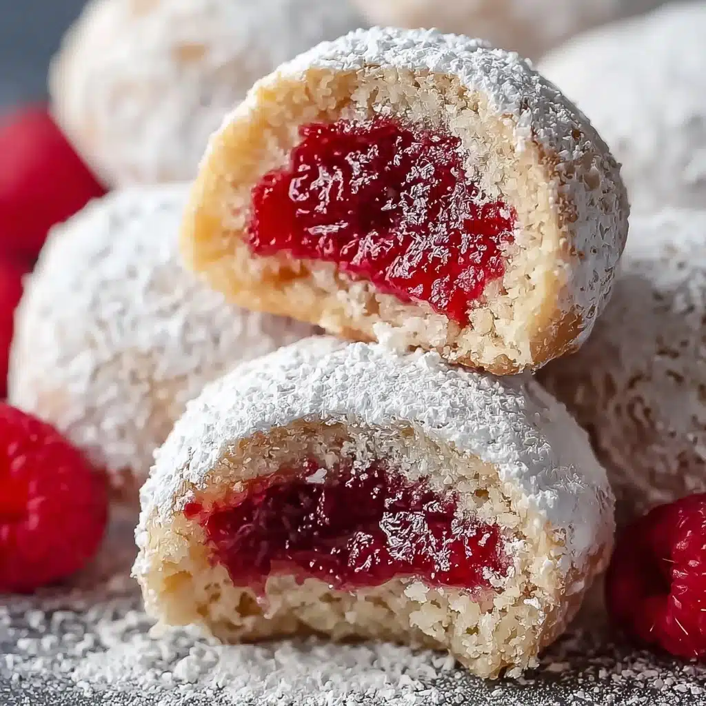 Raspberry-Filled Almond Snowball Cookies Recipe