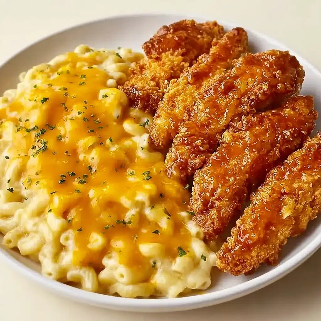 Hot Honey Chicken Tenders with Baked Mac and Cheese Recipe - Recipe Image