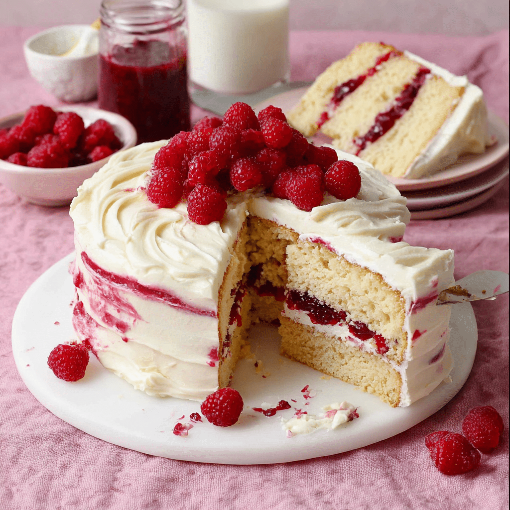 White Chocolate Raspberry Cake Recipe - Recipe Image