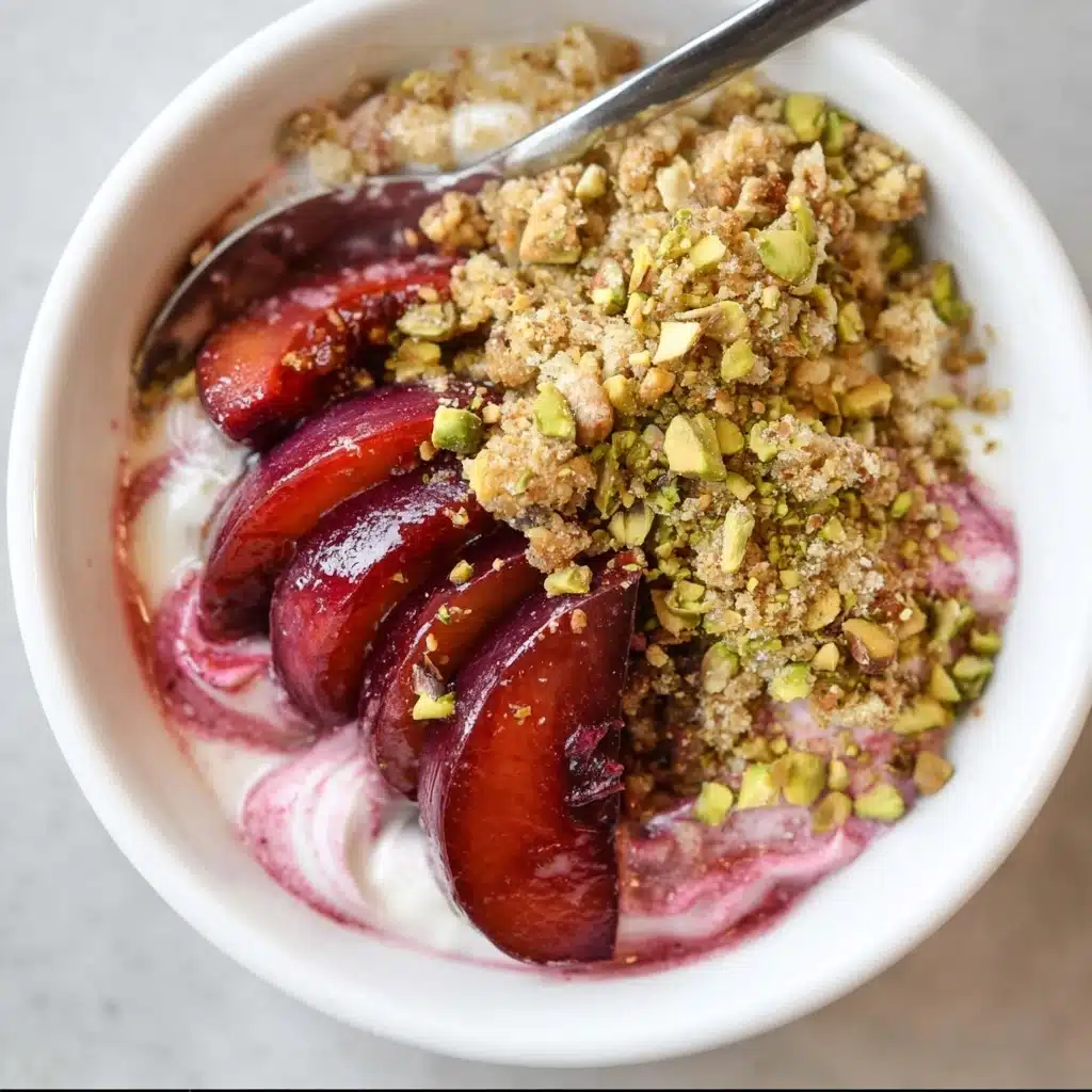 Baked Breakfast Quinoa with Plums and Pistachios Recipe - Recipe Image