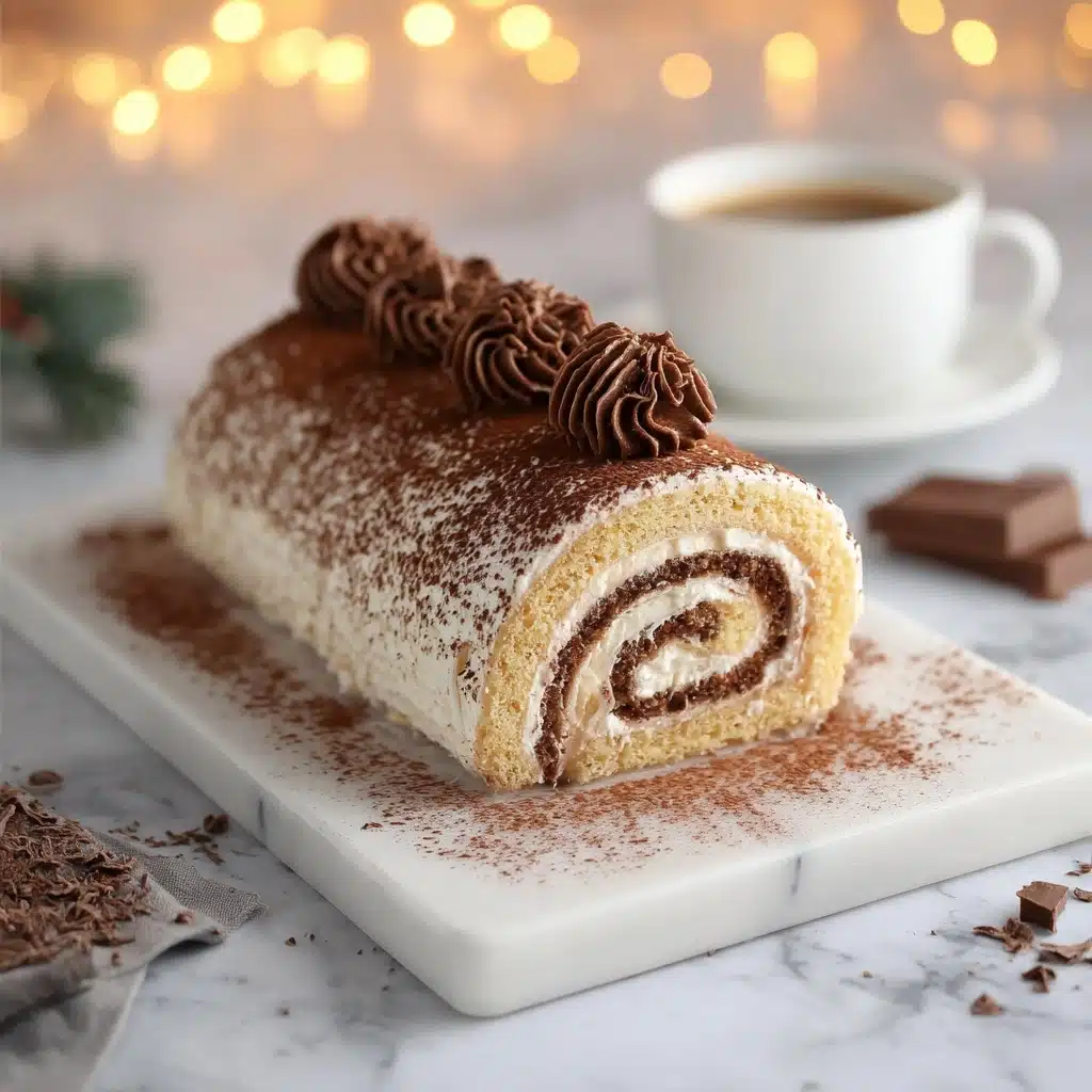 Gourmet Tiramisu Yule Log Cake Recipe - Recipe Image