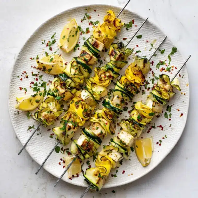 Zucchini Ribbon Skewers with Spicy Lemon Butter Recipe