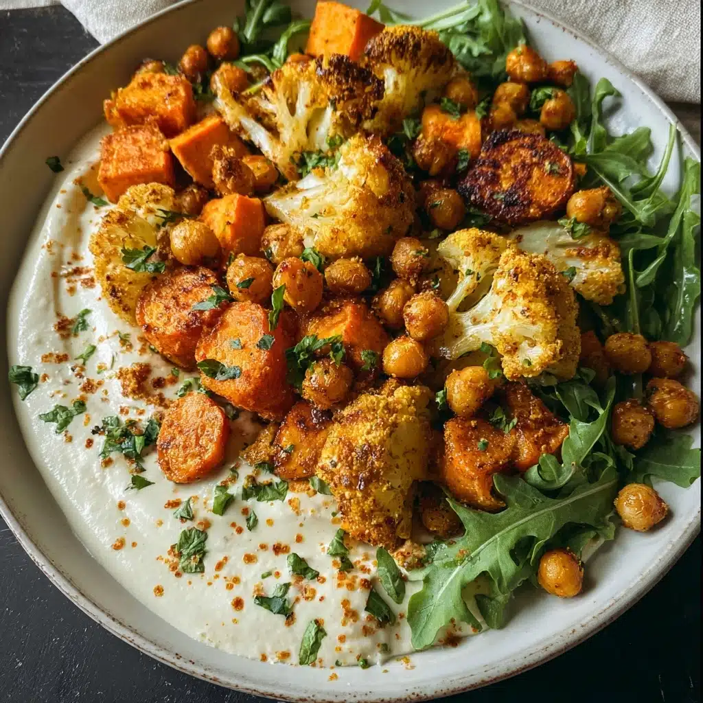 Glow Bowl : Roasted Veggie, Tahini Yogurt Sauce Recipe - Recipe Image