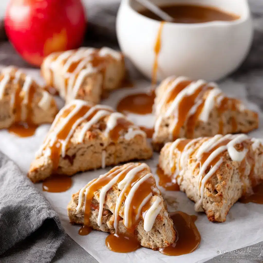 Salted Caramel Apple Cinnamon Scones Recipe - Recipe Image