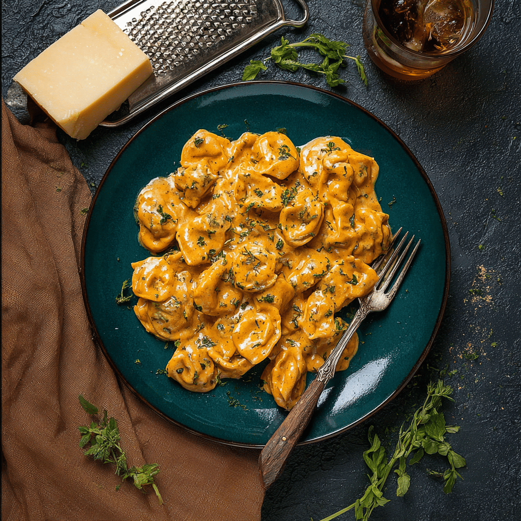 Creamy Blackened Chicken with Tortellini Recipe - Recipe Image