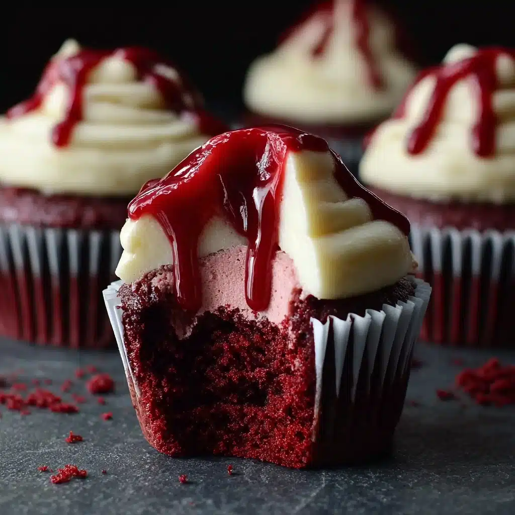 Halloween Vampire Bite Cupcakes Recipe - Recipe Image