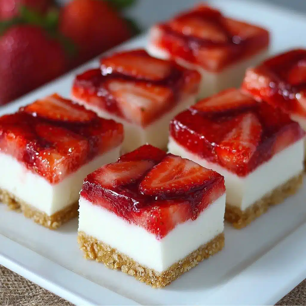 No-Bake Strawberry Cheesecake Bars Recipe - Recipe Image