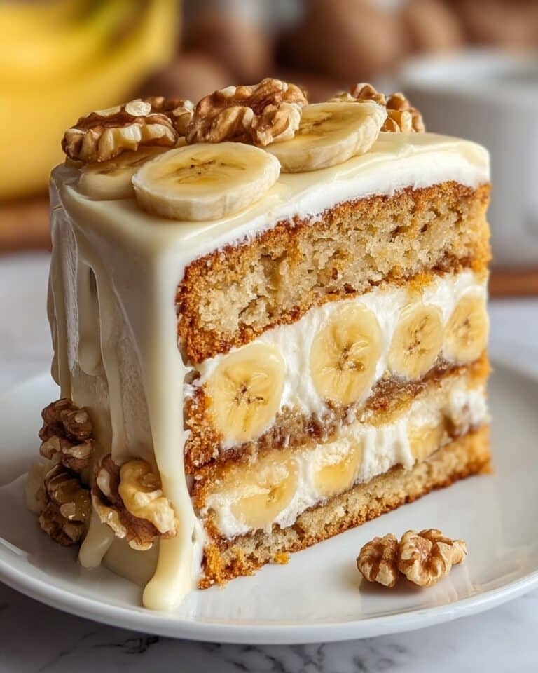 Heavenly Banana Walnut Cream Cake Recipe