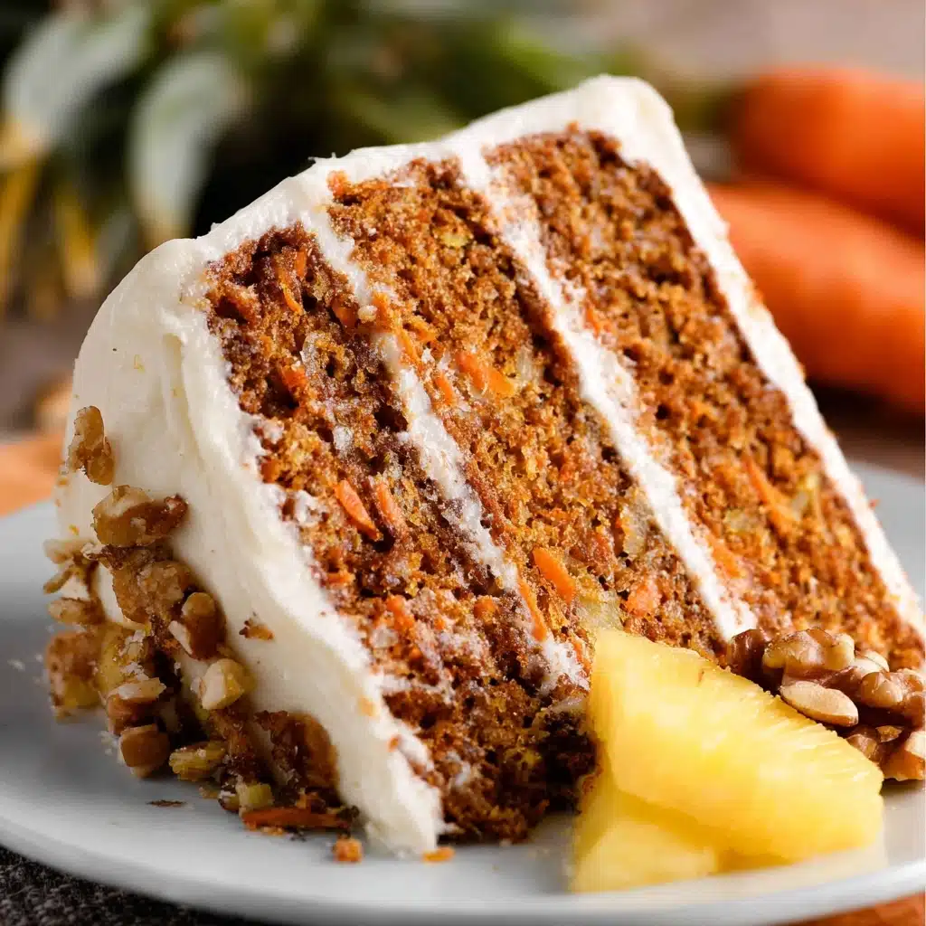 Pineapple Carrot Cake with Cinnamon Cream Cheese Frosting Recipe - Recipe Image