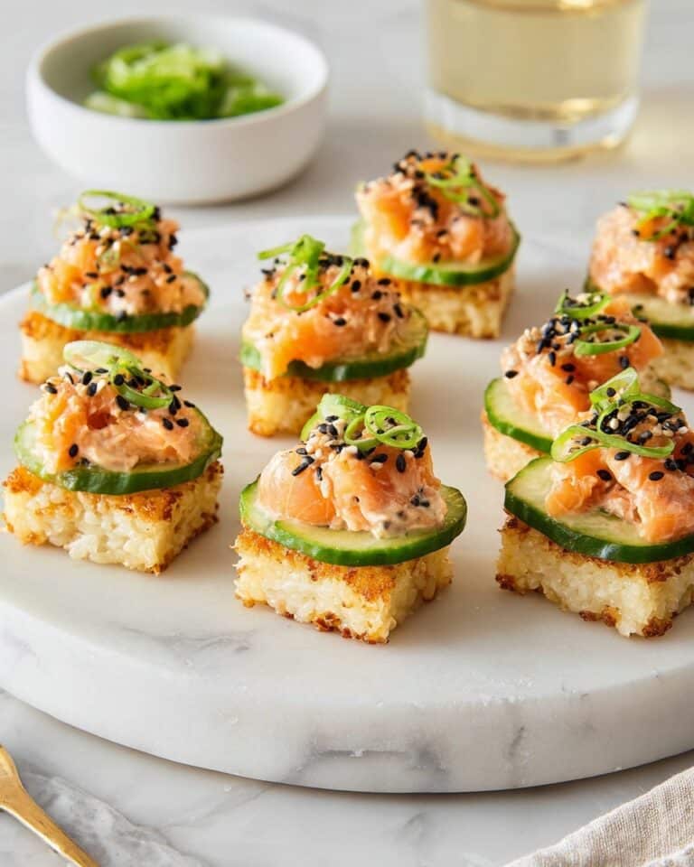 Crispy Rice Salmon with Yuzu-Spiced Mayo and Cucumber Recipe