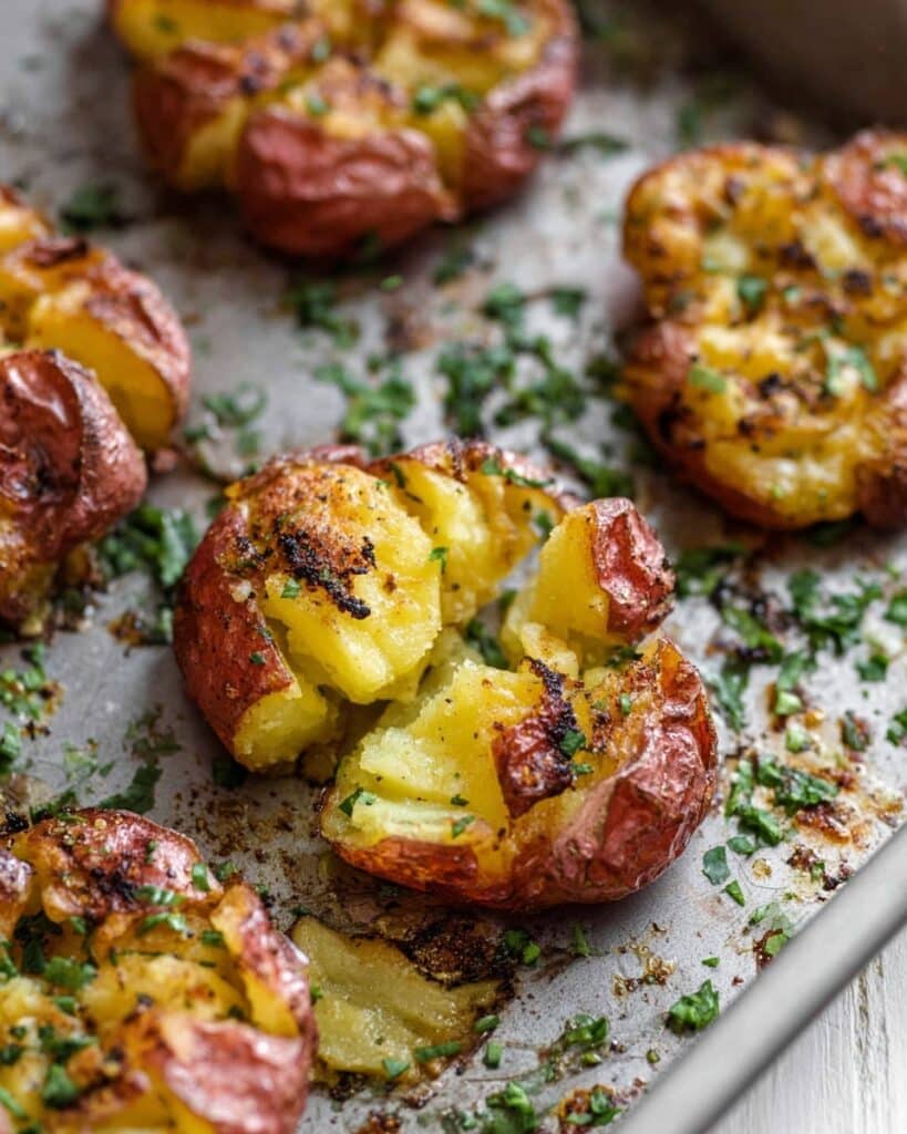 Crispy Garlic and Herb Smashed Potatoes Recipe