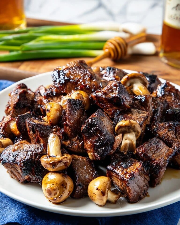 Honey Bourbon Steak Tips Recipe