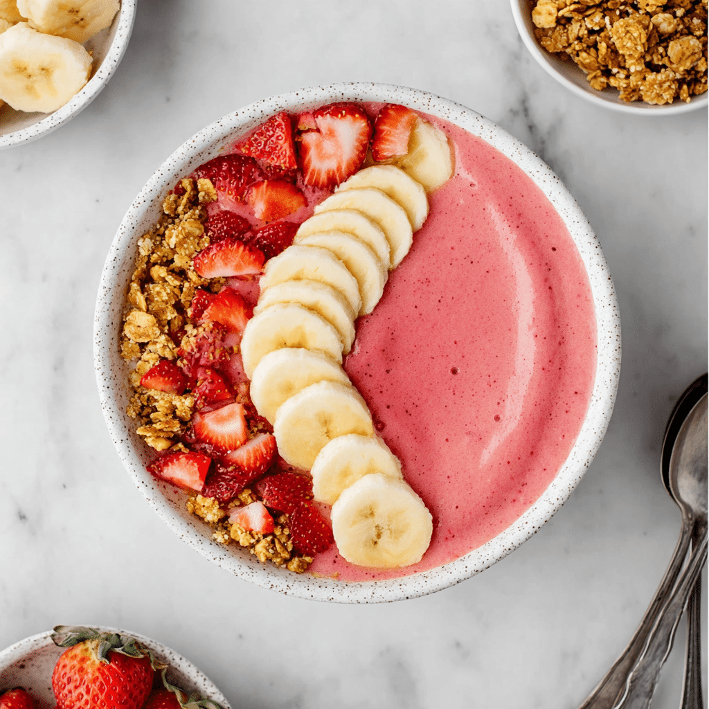 Strawberry Banana Smoothie Bowl Recipe - Recipe Image