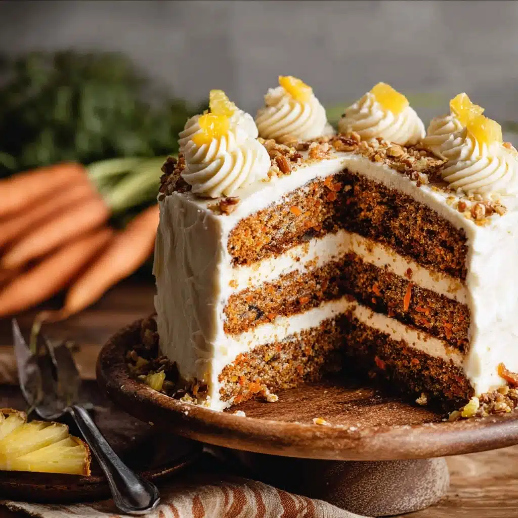 Pineapple Carrot Cake with Cinnamon Cream Cheese Frosting Recipe