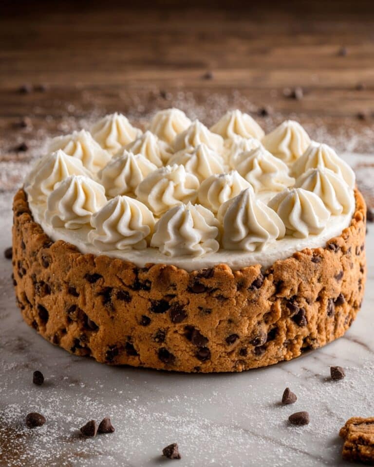 Chocolate Chip Cookie Cake with Vanilla Buttercream Frosting Recipe