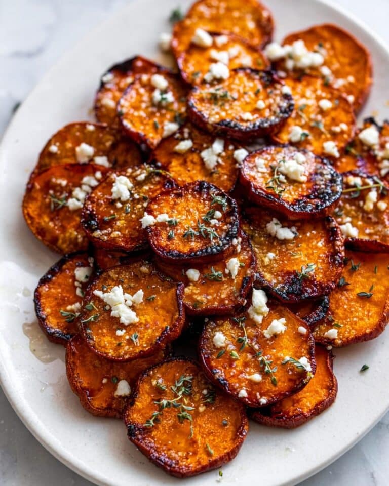 Roasted Sweet Potato Rounds with Honey & Feta Recipe