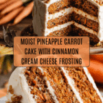 Pineapple Carrot Cake with Cinnamon Cream Cheese Frosting Recipe
