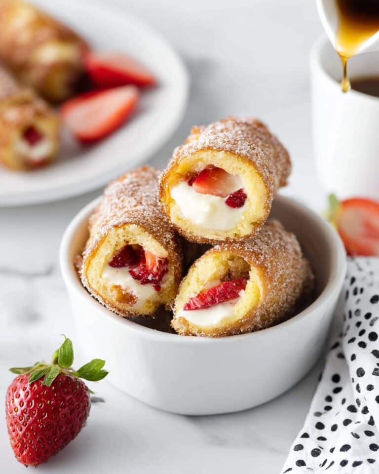 French Toast Roll-Ups with Cream Cheese and Strawberries Recipe