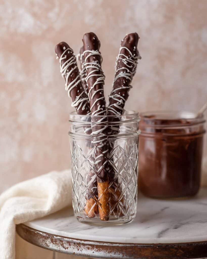 Caramel Chocolate Pretzel Rods Recipe