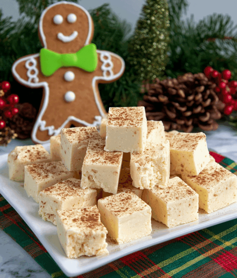 Easy Christmas Eggnog Fudge Recipe