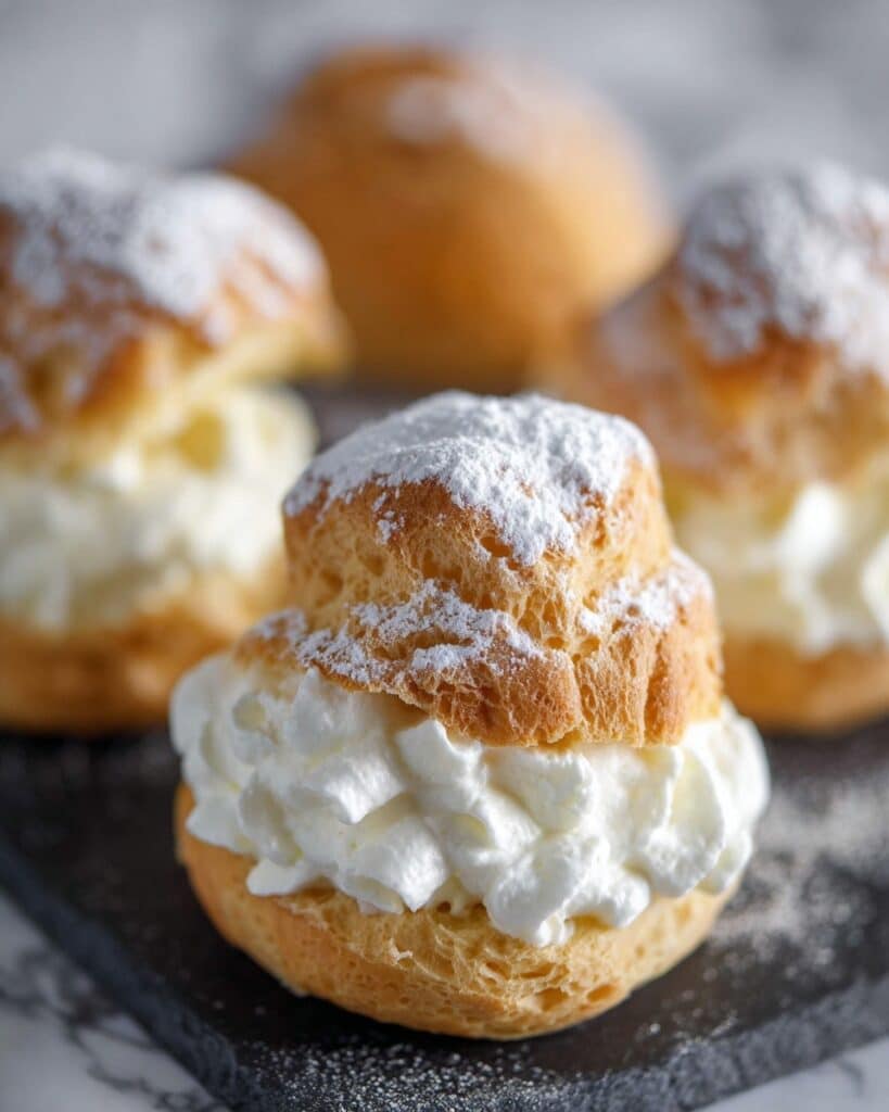 Cream Puffs with Rich Pastry Cream and Fluffy Choux Pastry Recipe