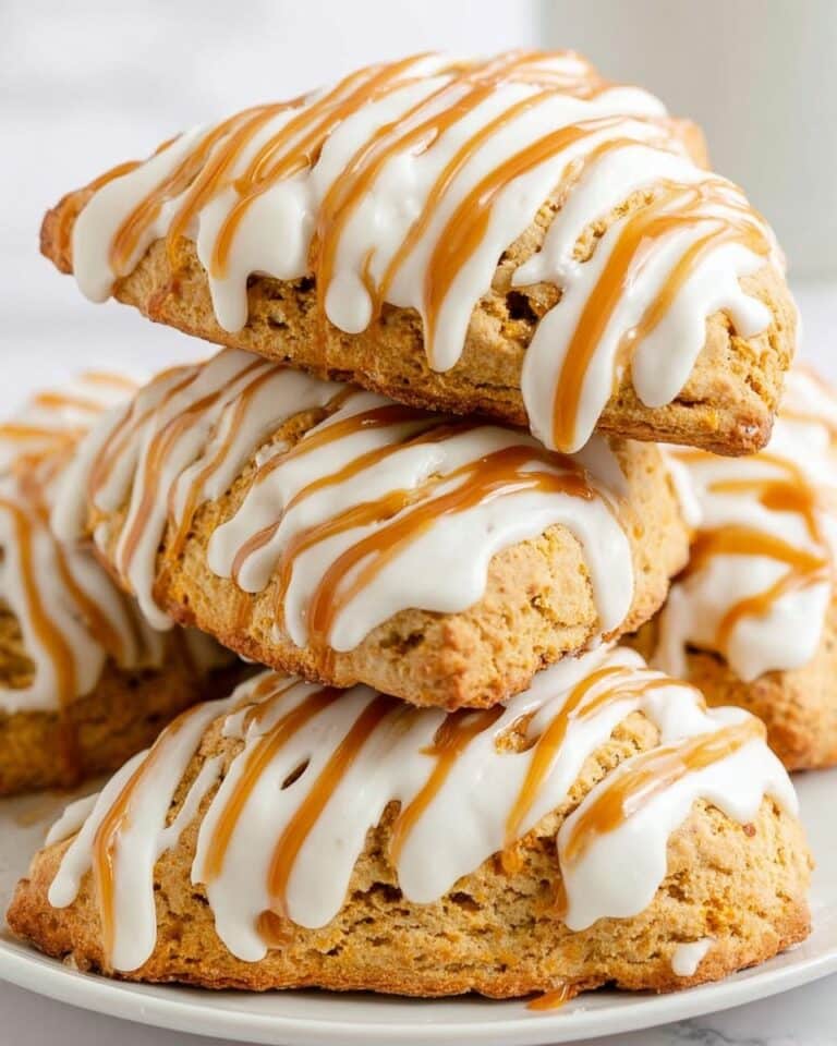 Pumpkin Spice Scones with White and Pumpkin Glazes Recipe