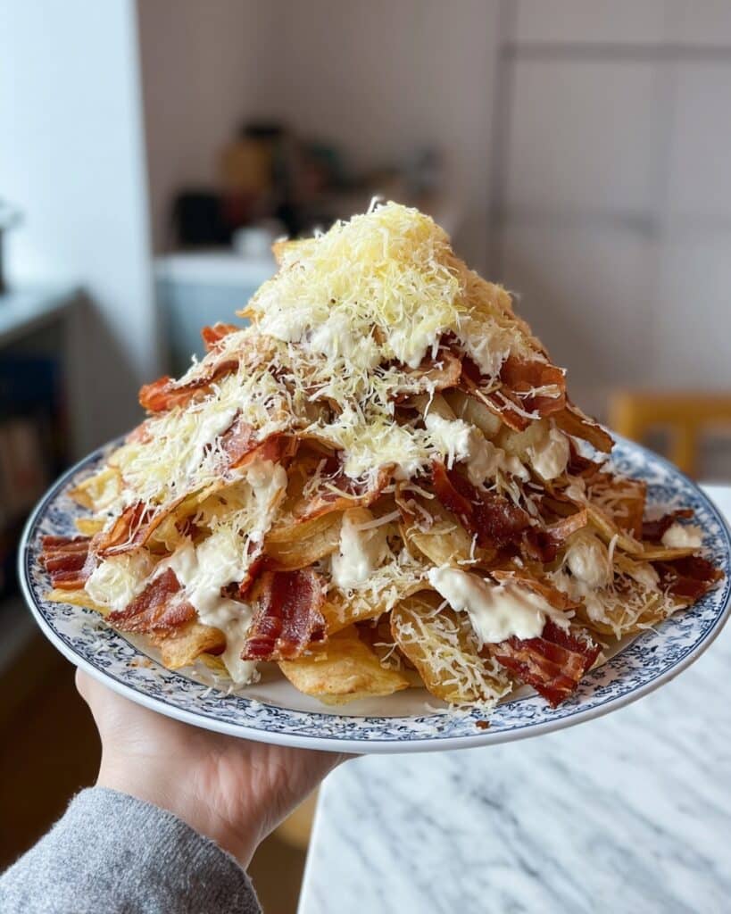 Parmesan and Crispy Prosciutto Potato Chip Tower Recipe
