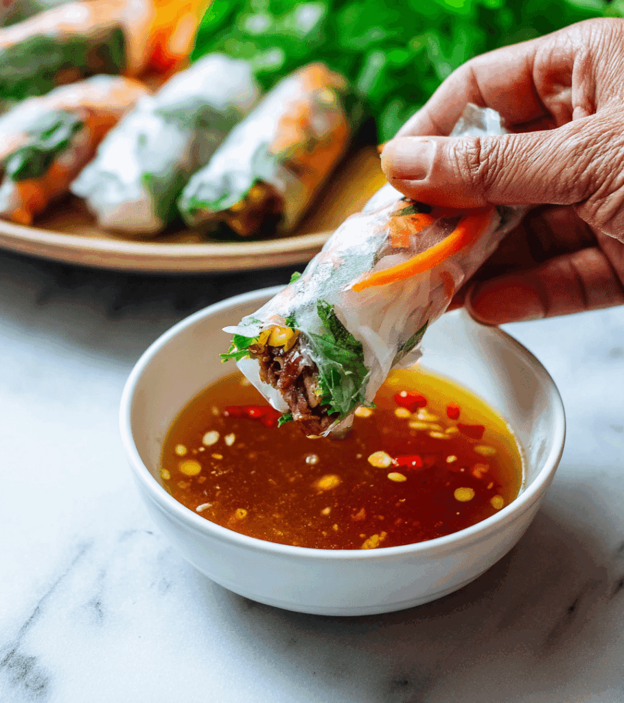 Vietnamese Fresh Spring Rolls with Lemongrass Beef Recipe