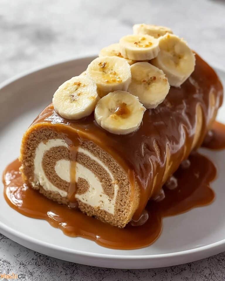 Caramel Banana Roll Cake Recipe