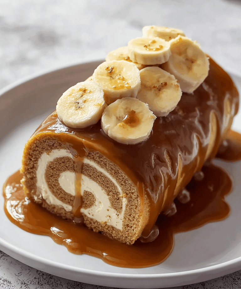 Caramel Banana Roll Cake Recipe