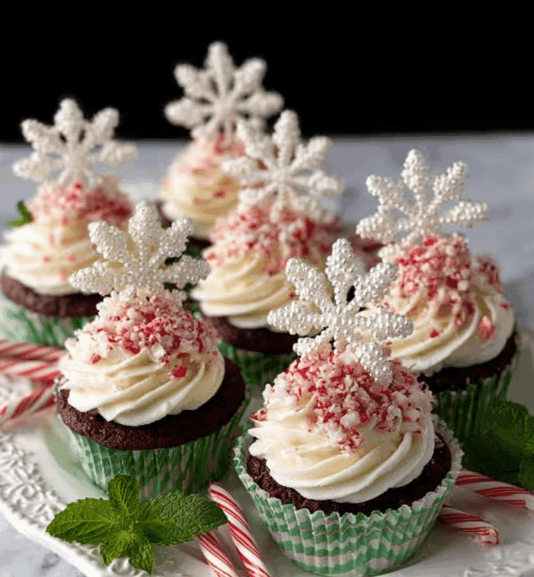 Chocolate Cupcakes with Peppermint Cream Cheese Filling and Buttercream Icing Recipe