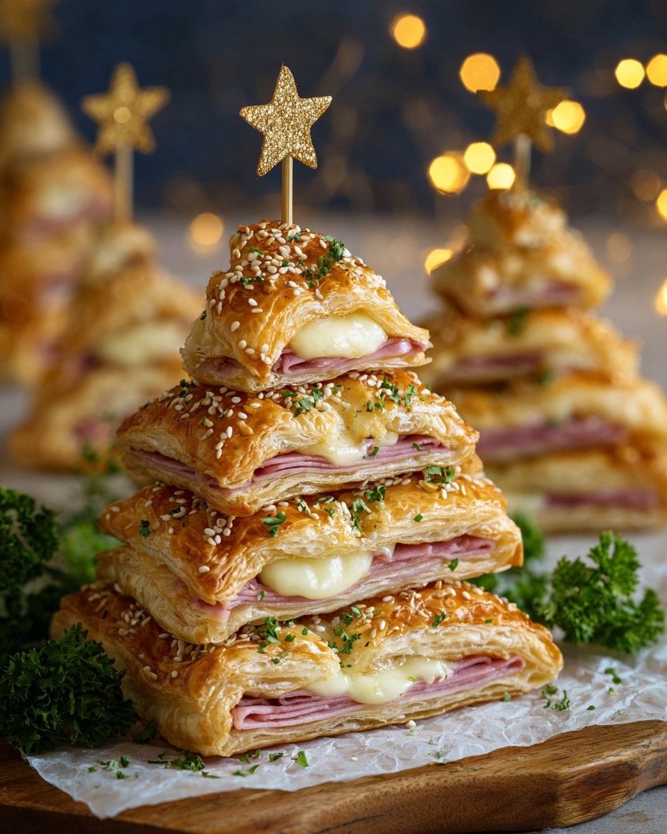 Ham & Cheese Puff Pastry Christmas Trees Recipe