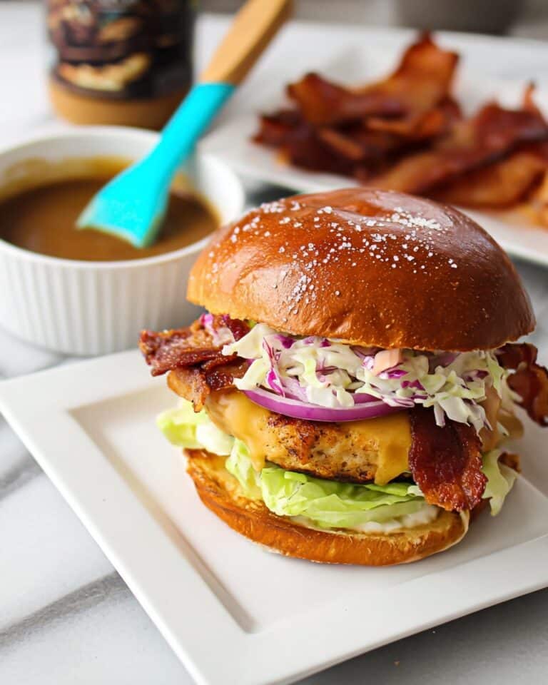 Honey Mustard Chicken Sandwich with Bacon and Slaw Recipe