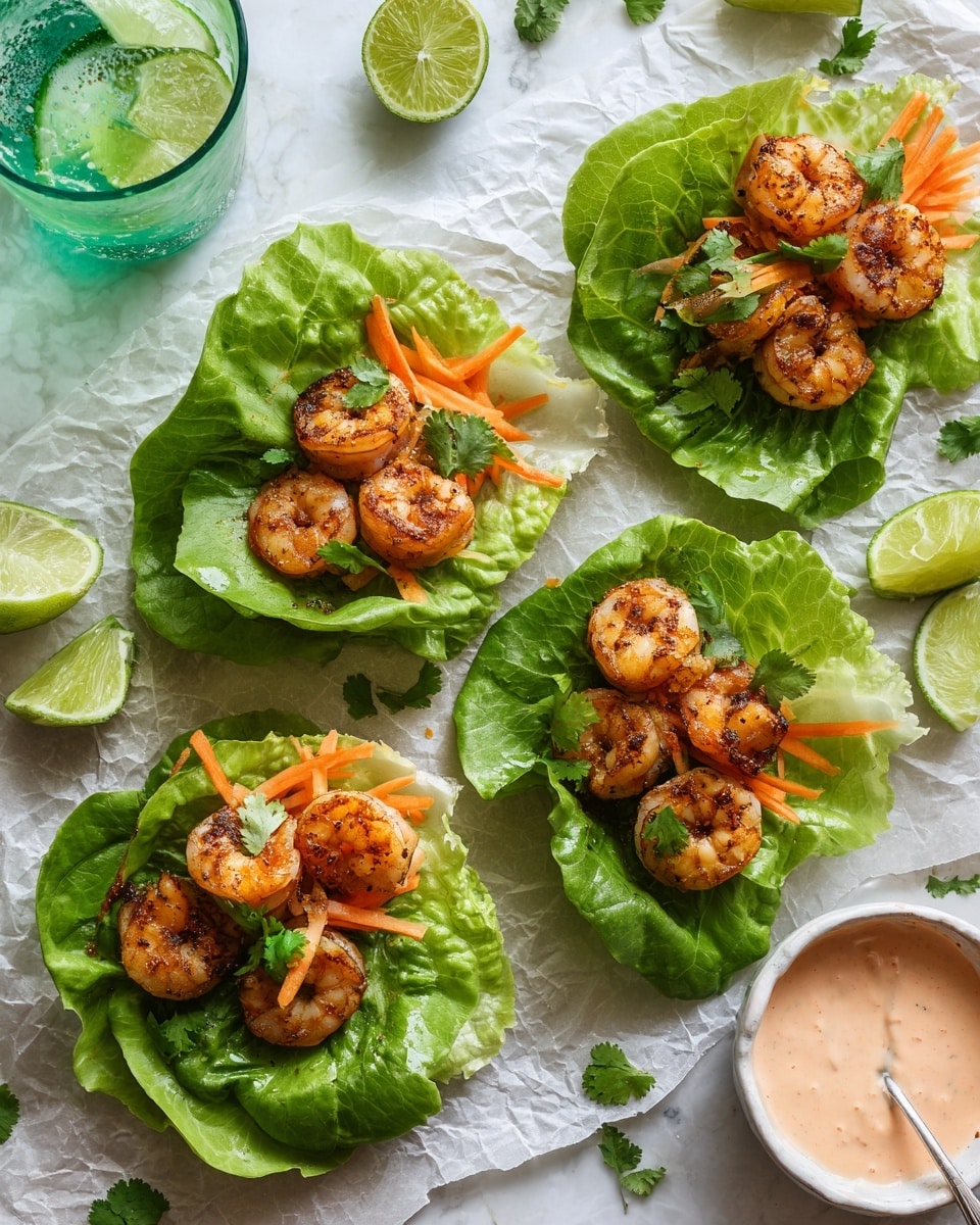 Gochujang and Butter Seared Shrimp Lettuce Wrap Tacos Recipe
