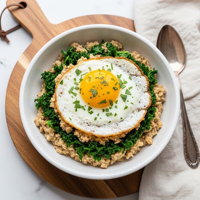 Savory Miso Oatmeal with Fried Egg and Parmesan Recipe