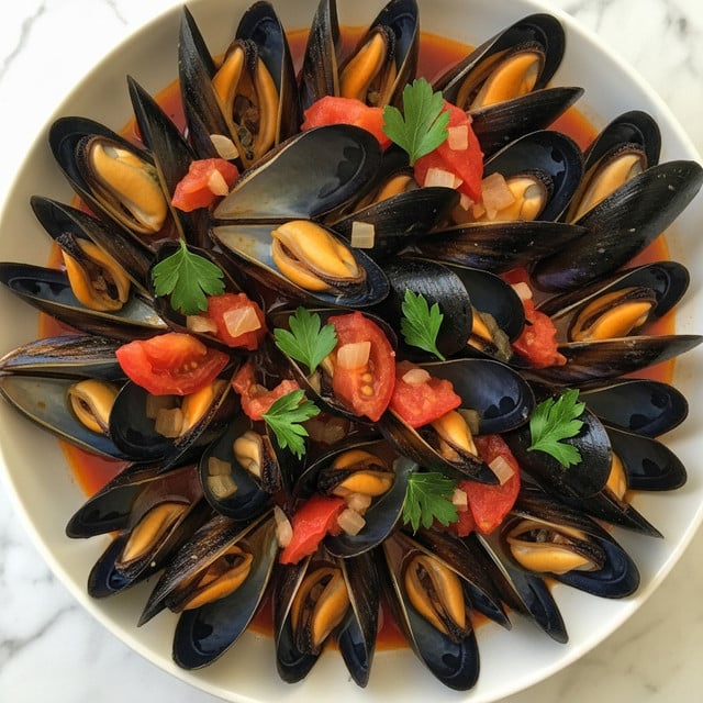 Mussels with Tomatoes & Garlic Recipe