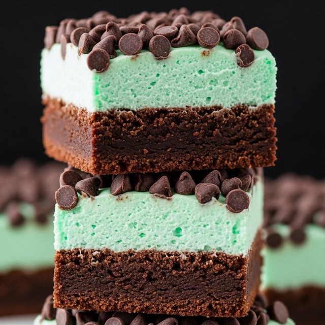 Mint Chocolate Chip Fudge Brownie Tower Recipe