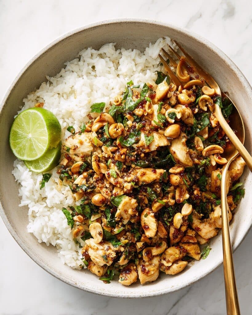 Ginger Peanut Chicken with Coconut Rice Recipe