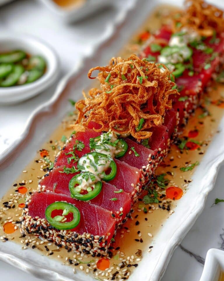 Sesame-Crusted Tuna Crudo with White Soy Ponzu Recipe
