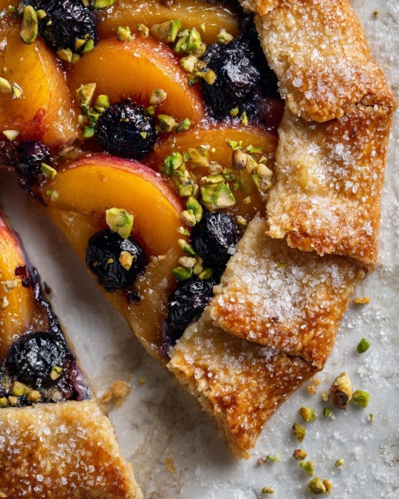 Peach Blueberry Crostata with Honey and Pistachios Recipe