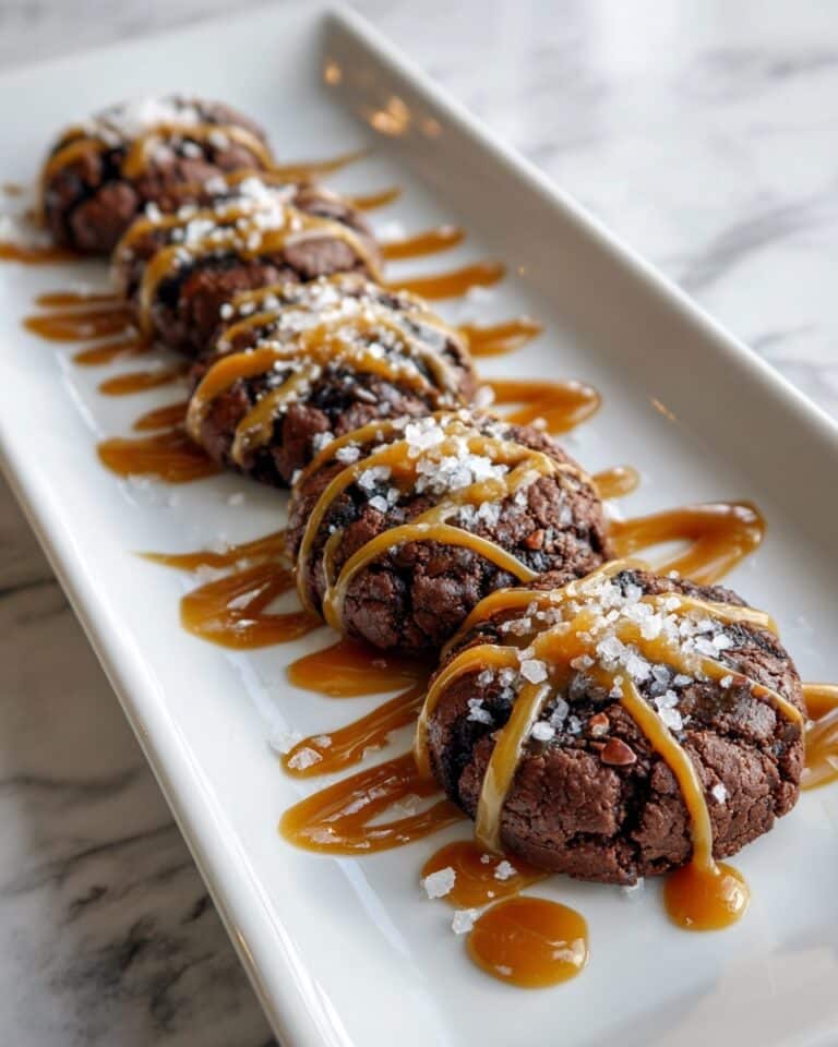 Double Chocolate Chip Cookies with Salted Caramel Drizzle Recipe